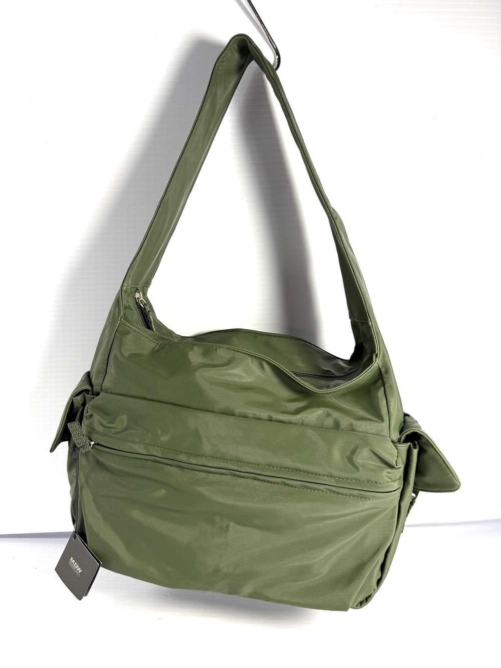 Massimo Dutti Olive Green Nylon Accessory Bag